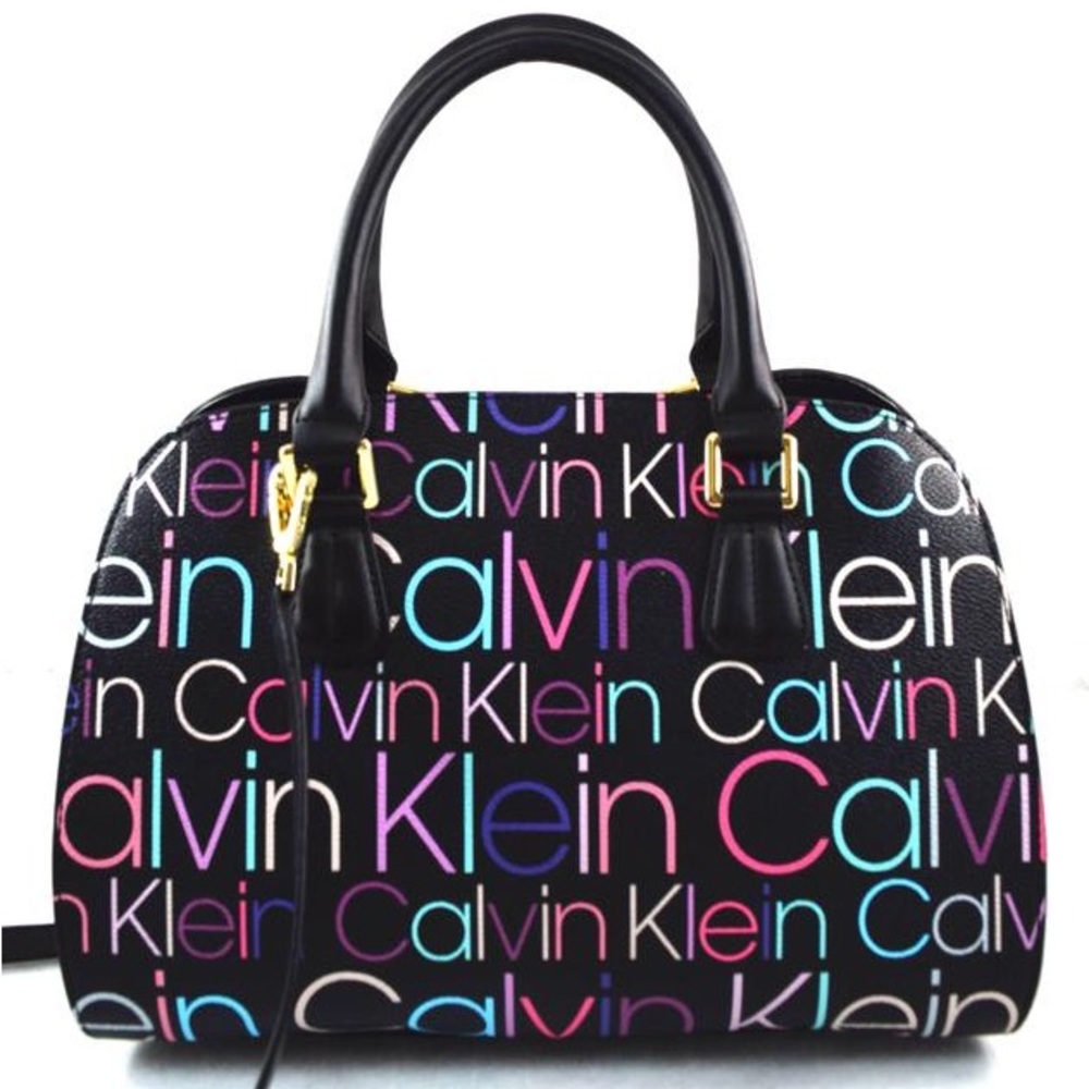 Calvin Klein H7ddj5pc Black Faux Leather Satchel.